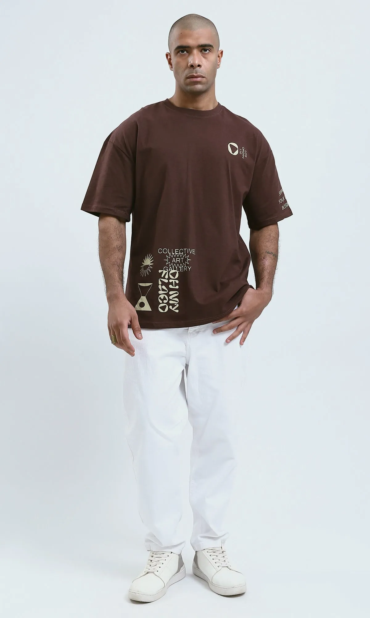 o188742 - Mahogany Printed "Collective Art" Summer Short Tee