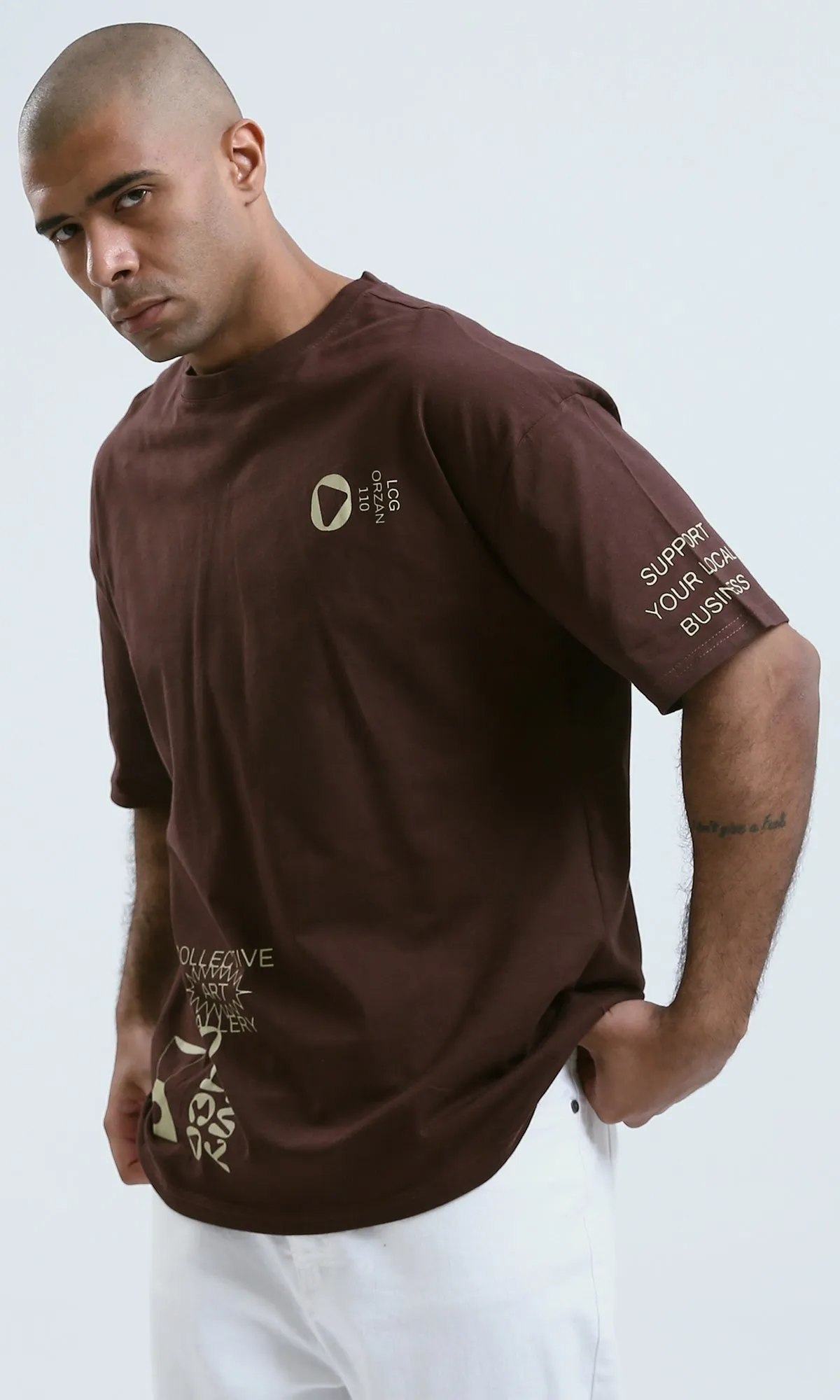 o188742 - Mahogany Printed "Collective Art" Summer Short Tee