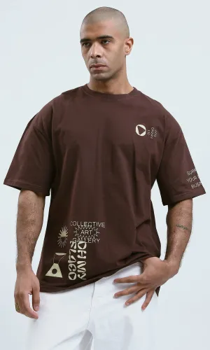 o188742 - Mahogany Printed "Collective Art" Summer Short Tee