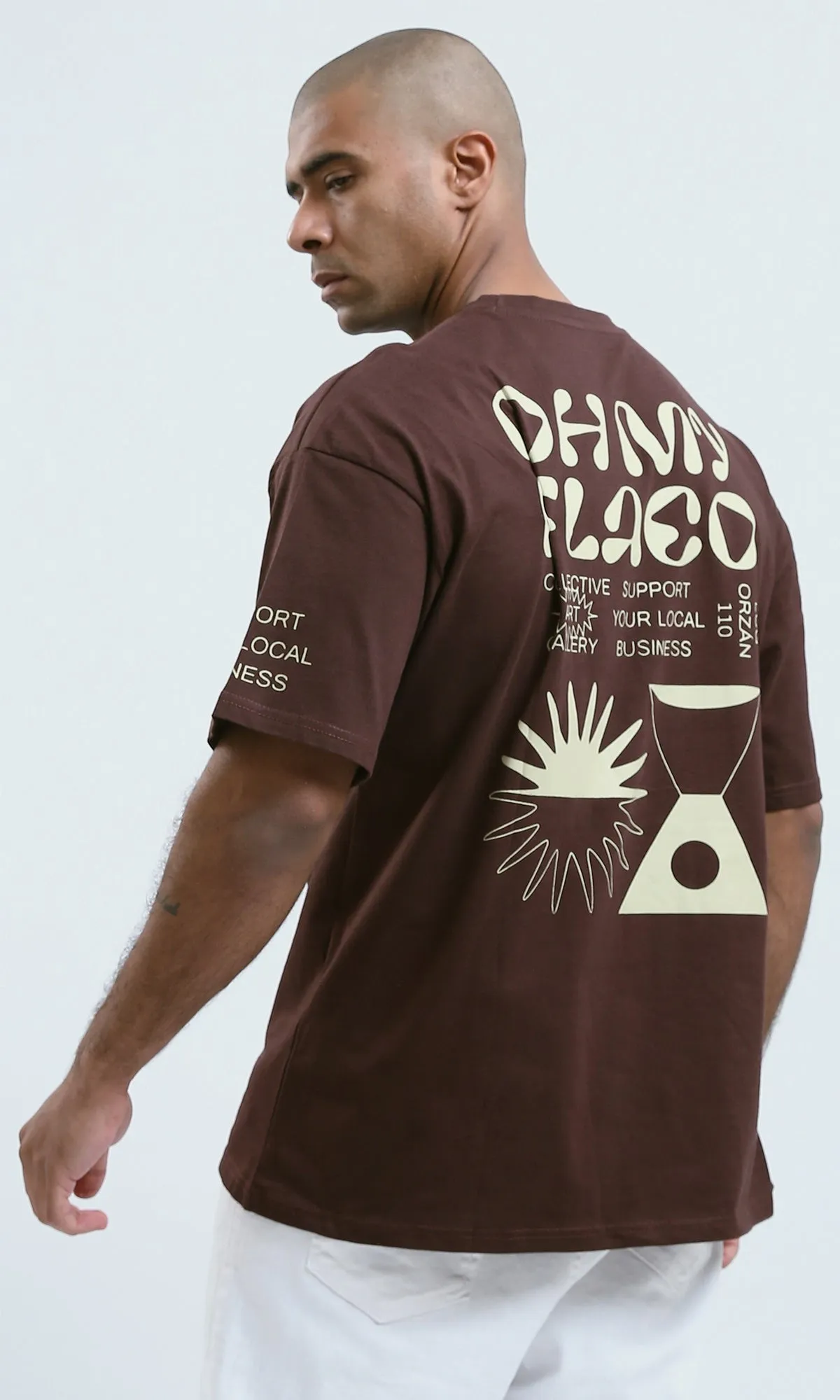 o188742 - Mahogany Printed "Collective Art" Summer Short Tee