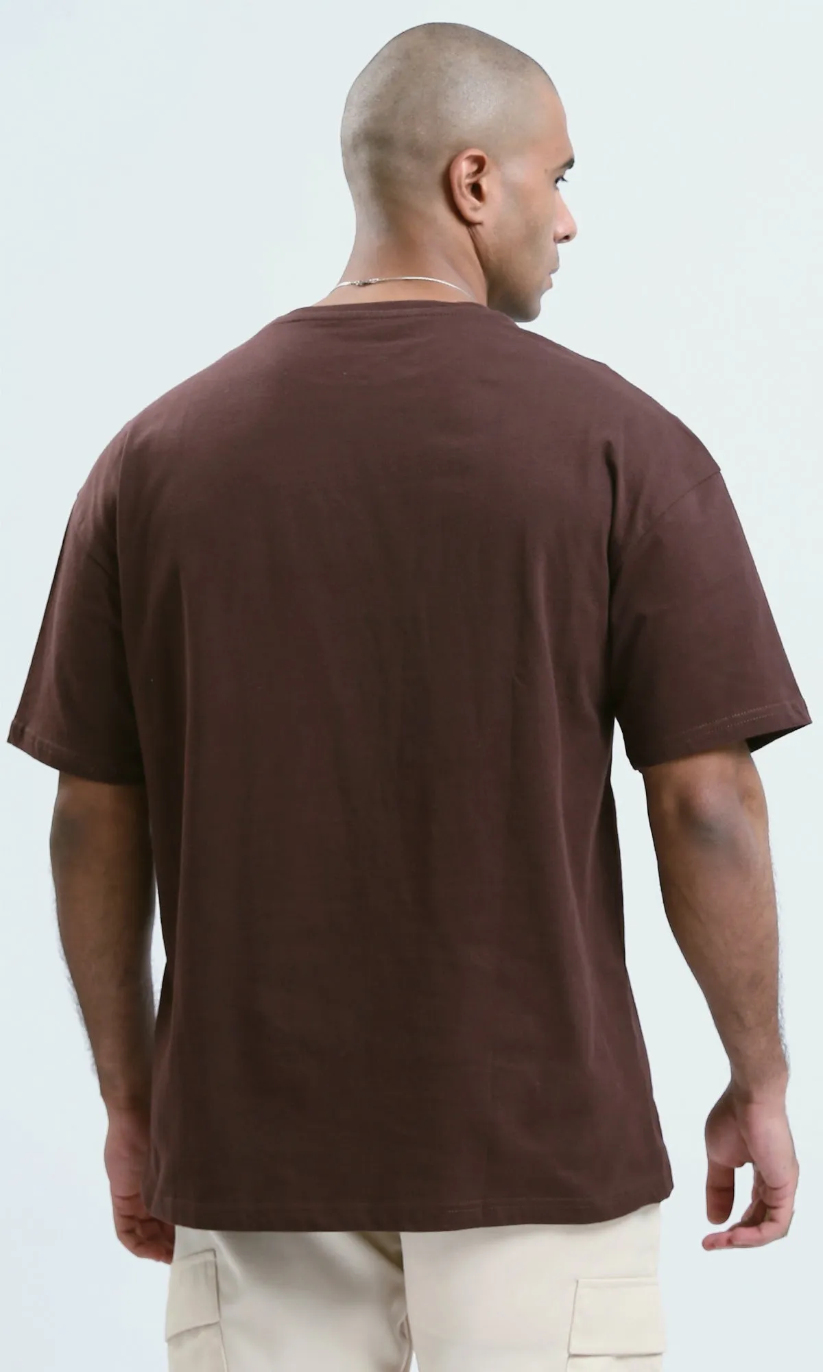 o188743 - "Kid Rock" Dark Brown Elbow Sleeves Printed Tee