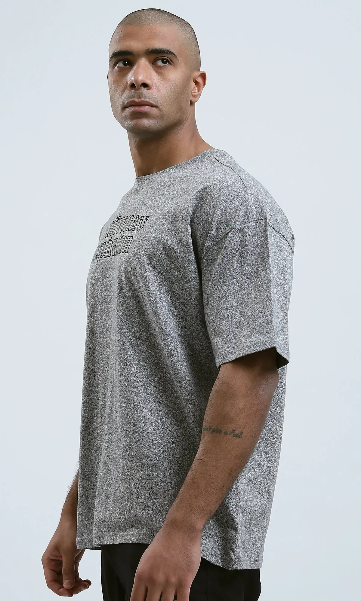 o190740 - Heather Grey Printed Summer "Creativeness" Tee