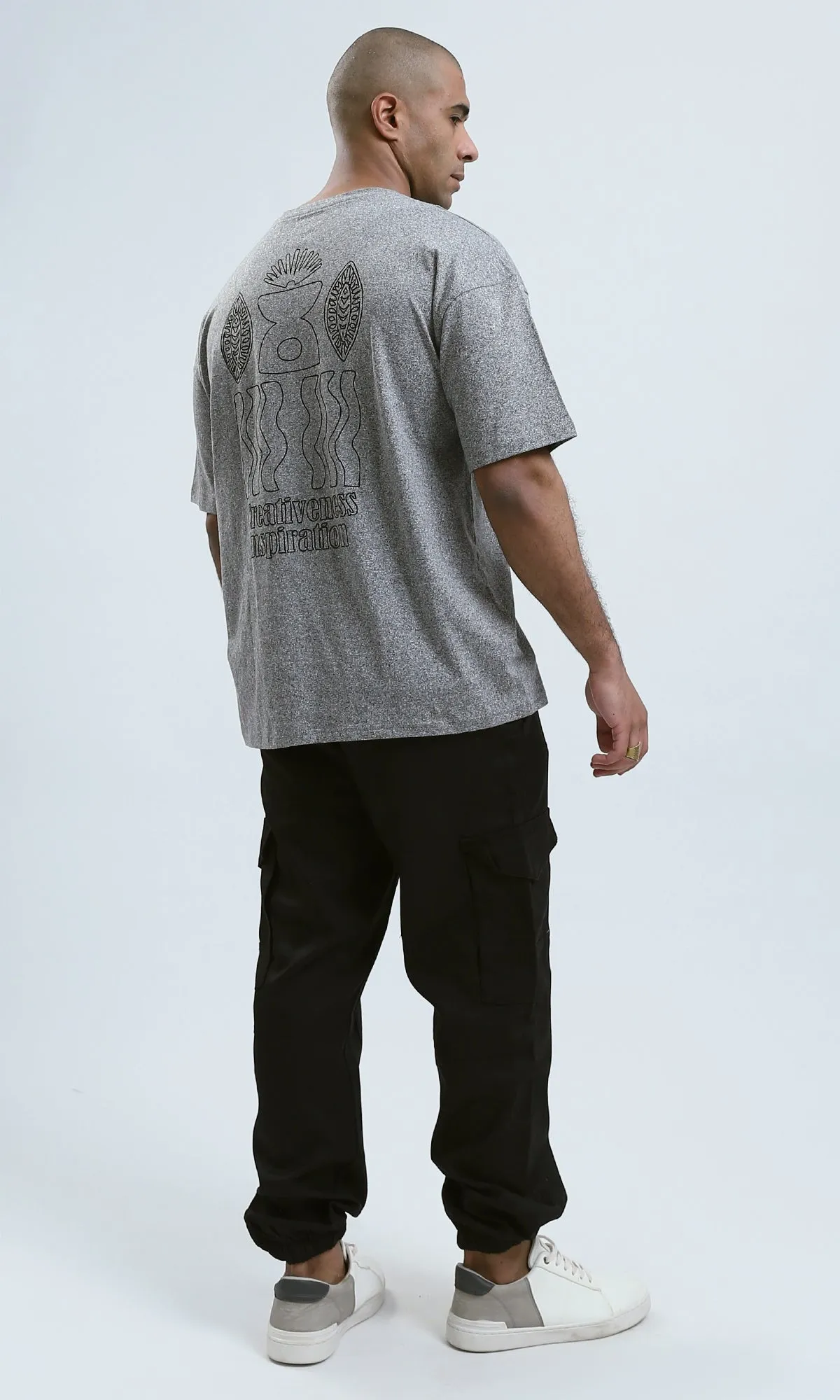 o190740 - Heather Grey Printed Summer "Creativeness" Tee