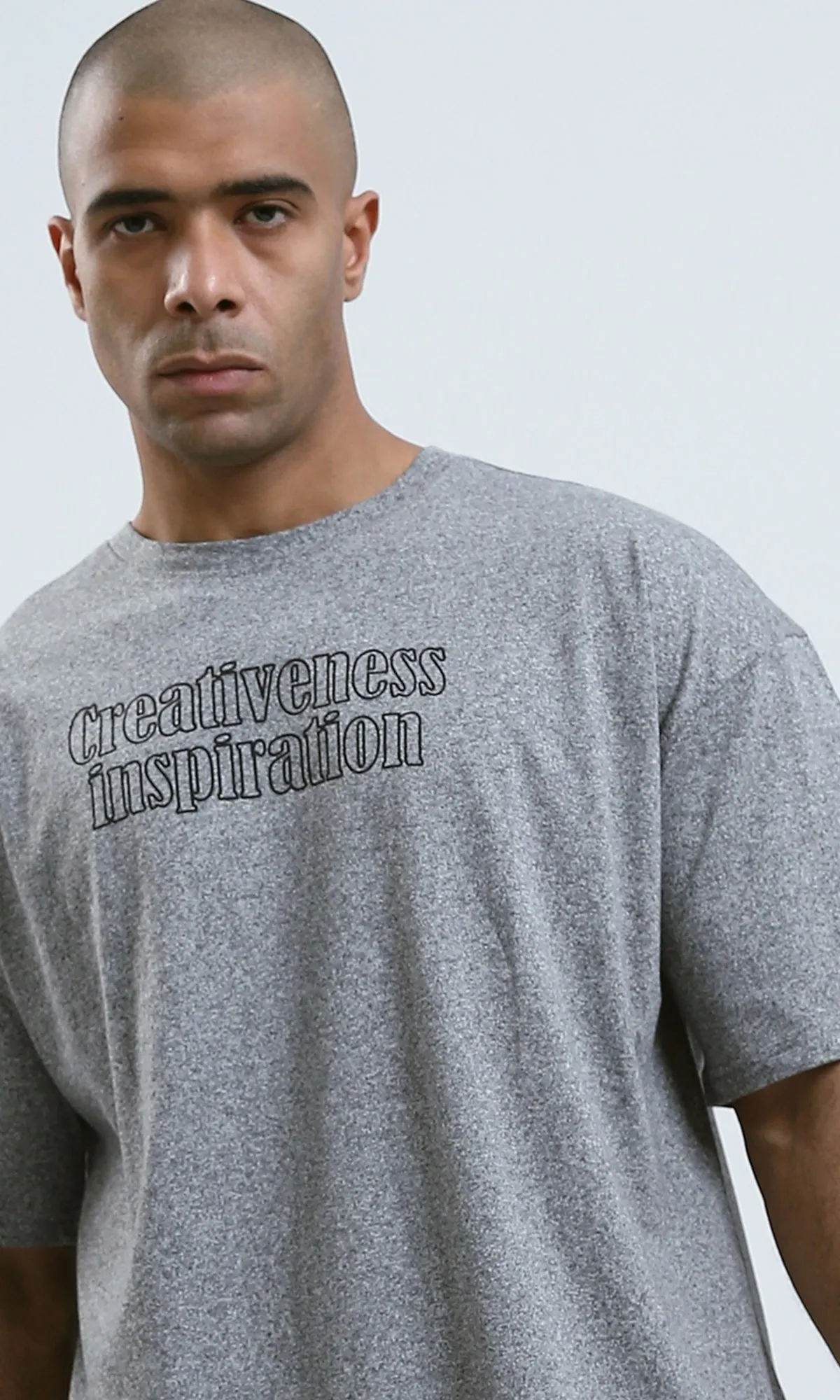o190740 - Heather Grey Printed Summer "Creativeness" Tee