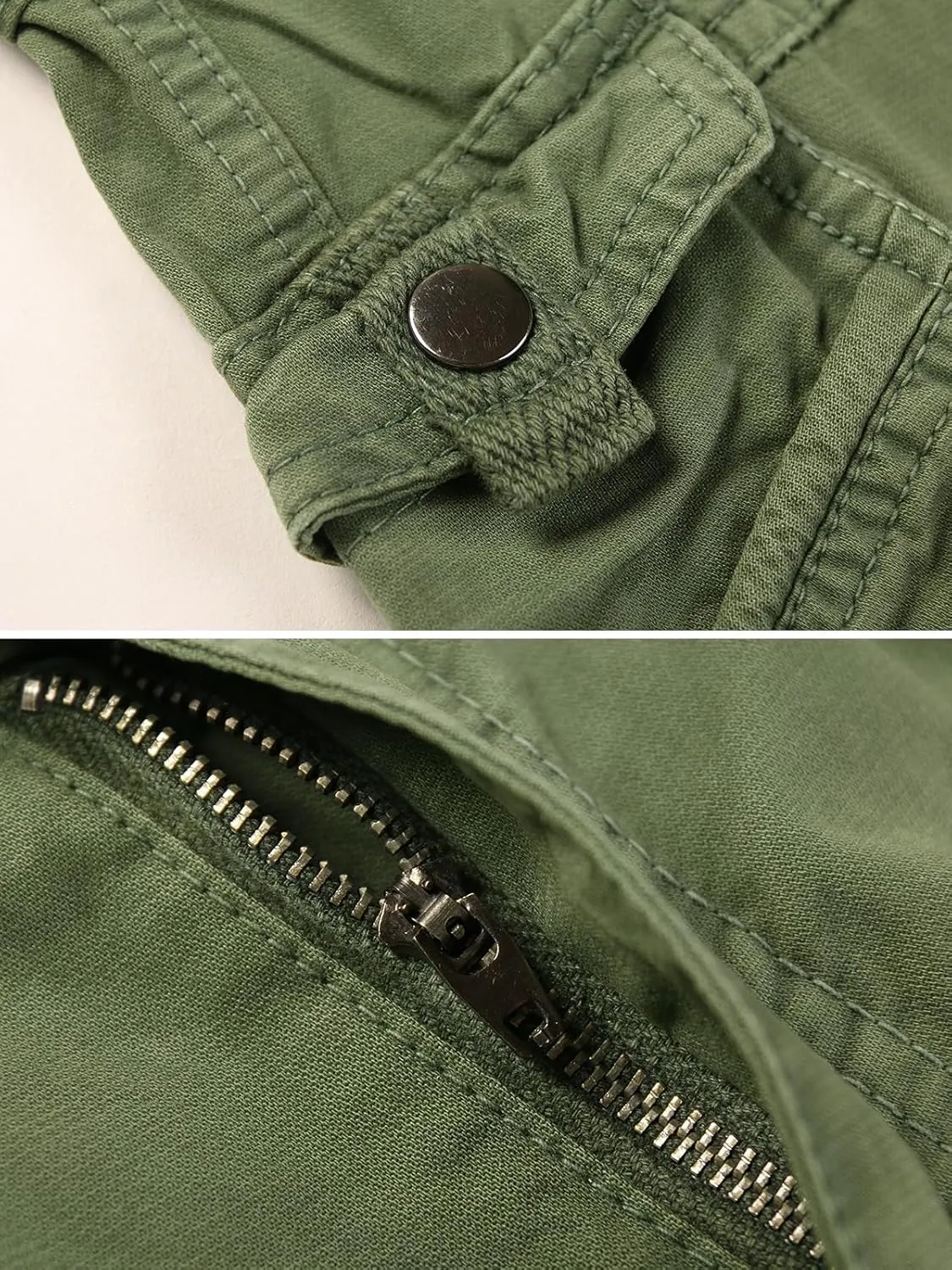 OCHENTA Men's Cotton Casual Cargo Work Pants Baggy Travel Hiking with Multi Pockets (No Belt)