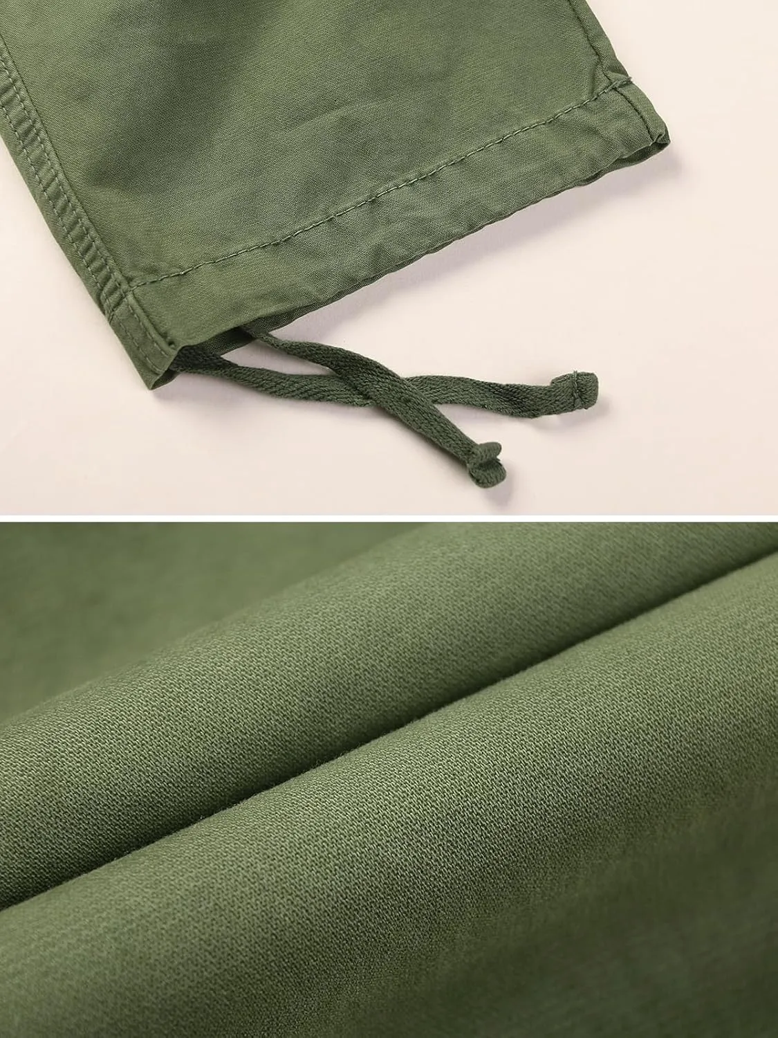 OCHENTA Men's Cotton Casual Cargo Work Pants Baggy Travel Hiking with Multi Pockets (No Belt)