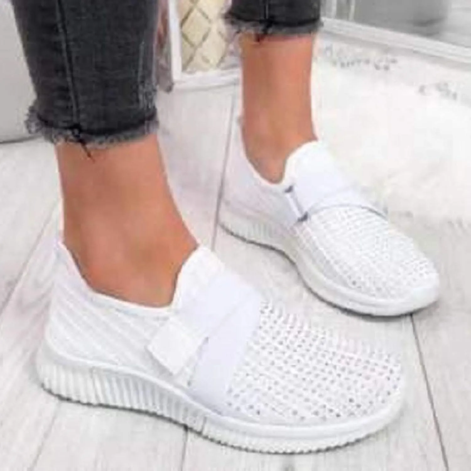 Orthopedic Shoes for Women Slip On Walking Shoes with Arch Support Breathable Lightweight Running Sneakers