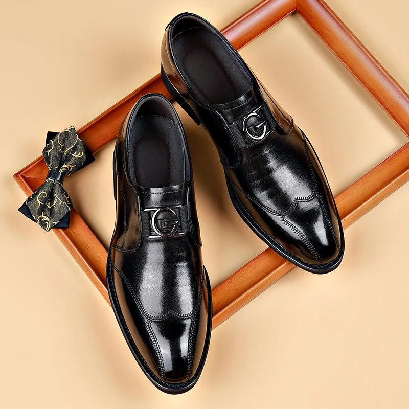 Patent Leather Brogue Shoes for Male Formal Wedding Party Office Shoes Men Oxfords Business Shoes Size 48