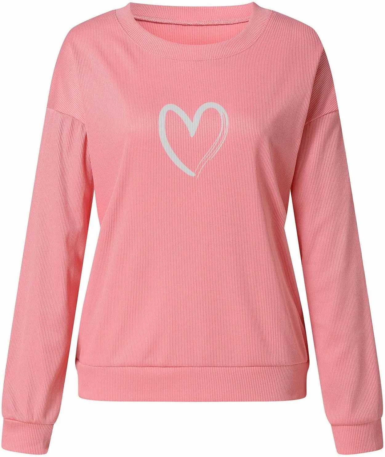 PGOJUNI Crewneck Sweatshirts for Teen Girls, Womens Sweatshirt Loose Waffle Daisy Graphic Casual Long Sleeve Basic Blouse