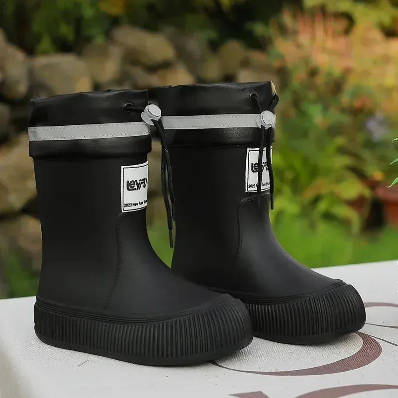 Rain Boots Women Anti Slip Trend Lightweight Soft Rain Shoes Outdoor Fishing Thick Sole Waterproof Shoes Fashion Comfy 2024