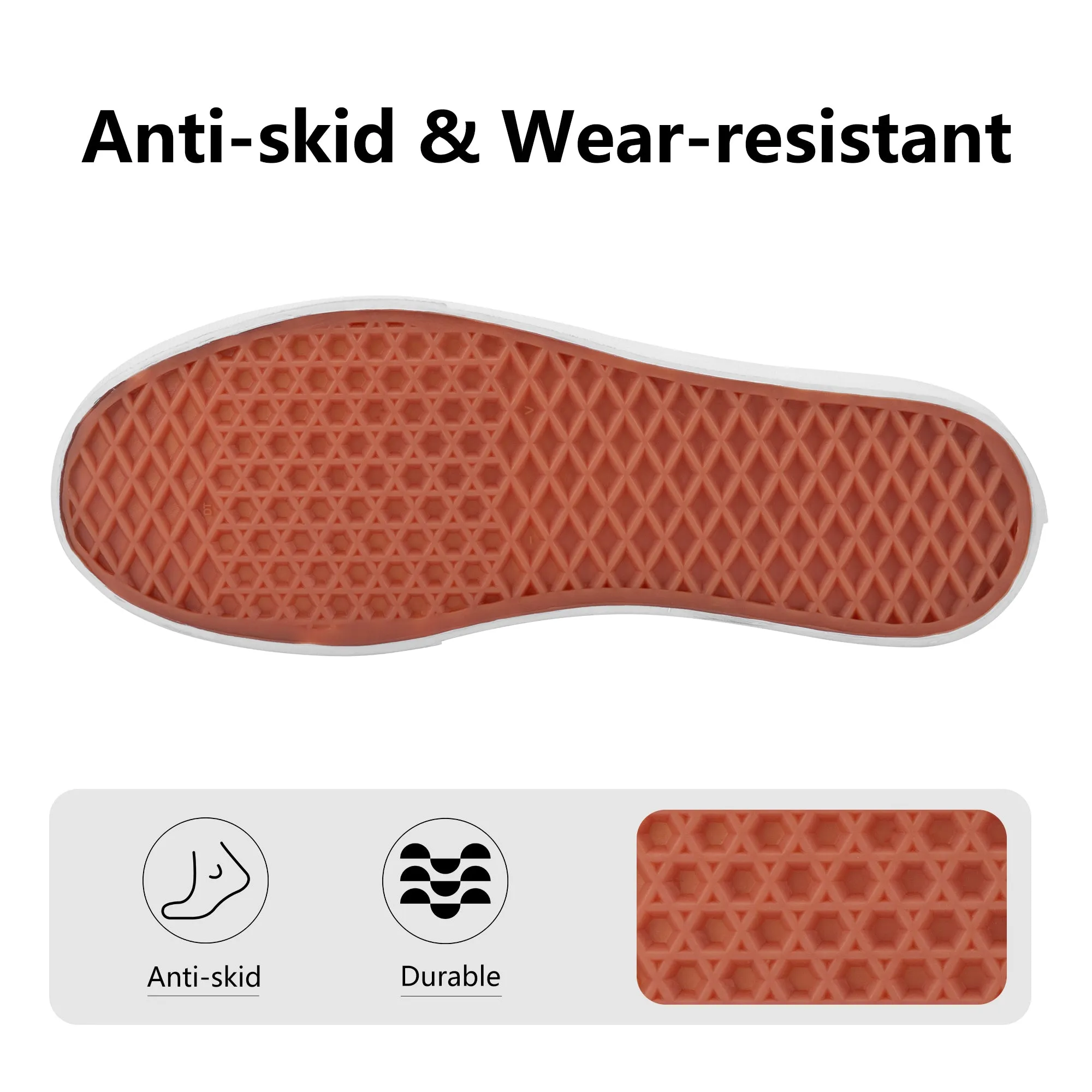 Red & Black Bandana Pattern Slip On Sneakers