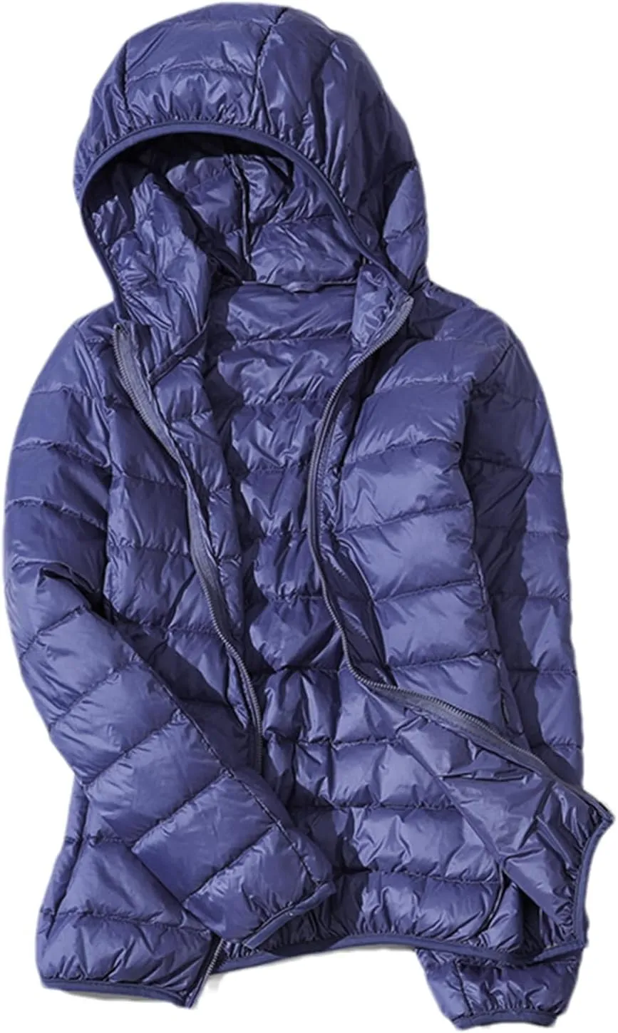 SaoBiiu Women Down Jacket Warm Hooded Coat Ultralight Quilted Puffer Jacket Female Windproof Parka