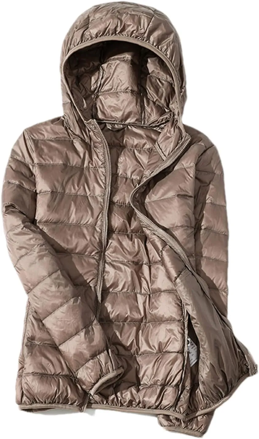 SaoBiiu Women Down Jacket Warm Hooded Coat Ultralight Quilted Puffer Jacket Female Windproof Parka