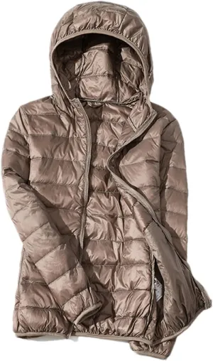SaoBiiu Women Down Jacket Warm Hooded Coat Ultralight Quilted Puffer Jacket Female Windproof Parka