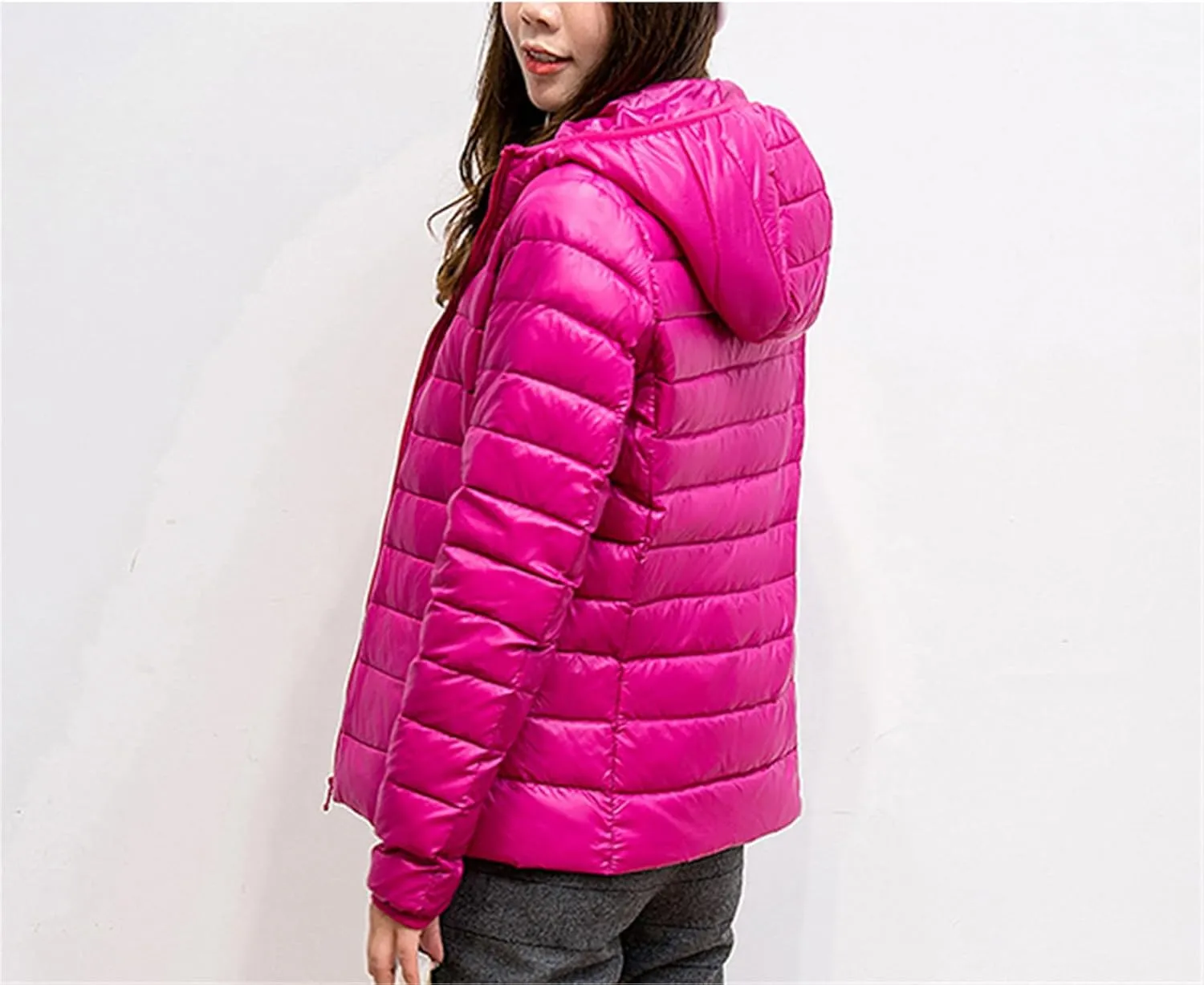 SaoBiiu Women Down Jacket Warm Hooded Coat Ultralight Quilted Puffer Jacket Female Windproof Parka
