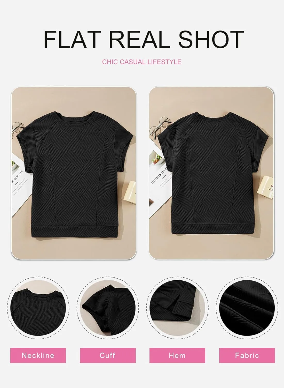 SHEWIN Oversized T Shirts for Women Crewneck Short Sleeve Casual Summer Tops Tees