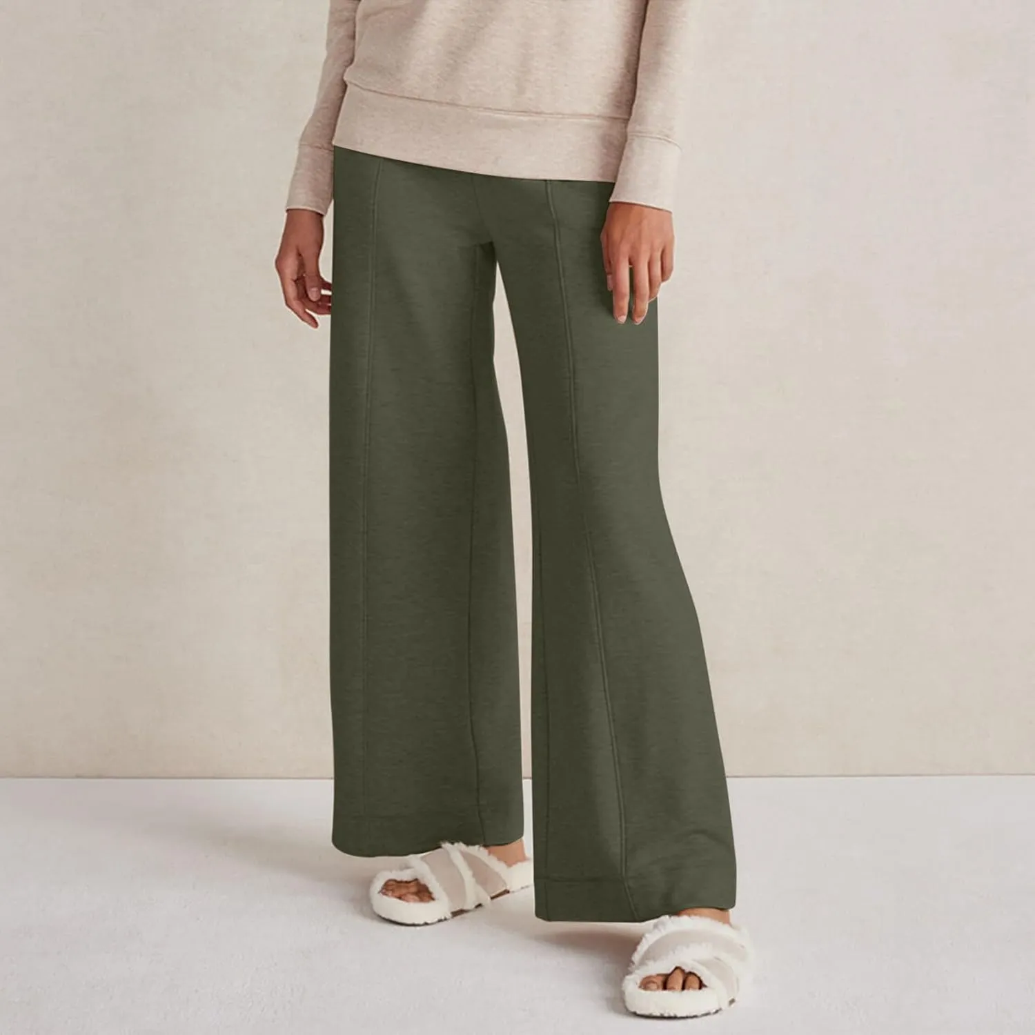 Straight Wide Leg Sweatpants for Women Baggy Drawstring Low Rise Flare Sweatpants Oversized Lounge Pants with Pocket