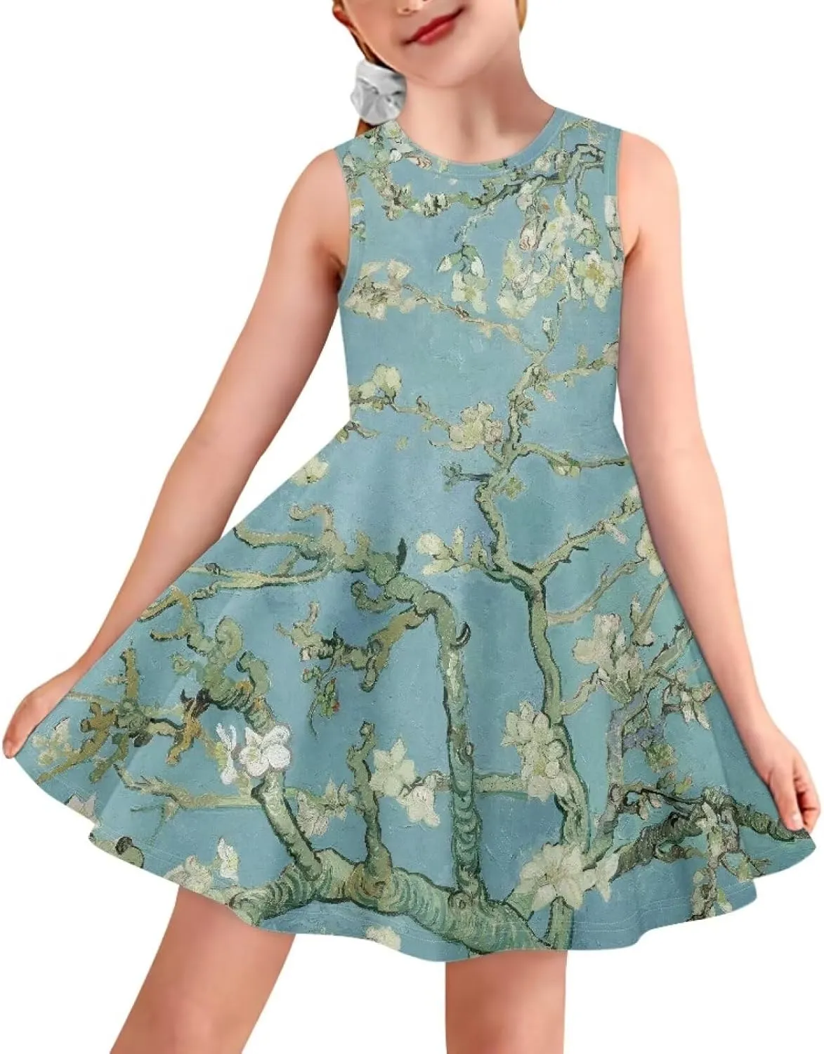 Summer Dresses Girls Elegant Sweet Midi Spring Sundresses Party Dresses Sleeveless Suitable 3-16 Years Old