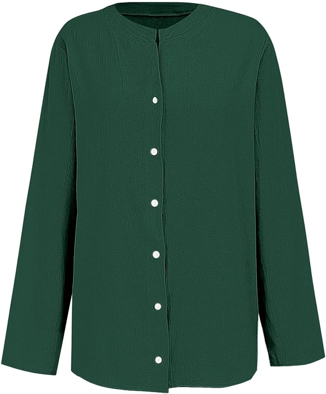 Summer Linen Shirt Women's - Classic Button Closure Short Sleeve, Versatile Office to Weekend Style