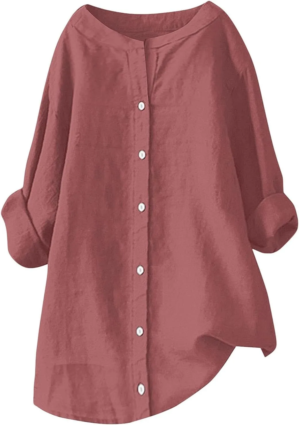 Summer Linen Shirt Women's - Classic Button Closure Short Sleeve, Versatile Office to Weekend Style