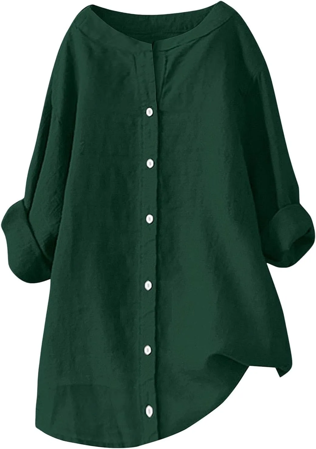 Summer Linen Shirt Women's - Classic Button Closure Short Sleeve, Versatile Office to Weekend Style