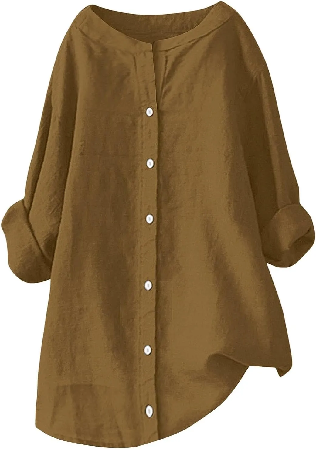 Summer Linen Shirt Women's - Classic Button Closure Short Sleeve, Versatile Office to Weekend Style