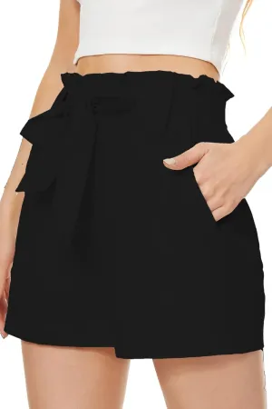 SWEET POISON Womens Bowknot Shorts for Summer Casual High Waist Beach ShortsS-2XL