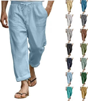 Tactical Pants for Men Active Baggy Wide Leg Tapered Long Flex Trousers Hiking Travel Summer Pants