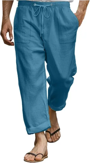 Tactical Pants for Men Active Baggy Wide Leg Tapered Long Flex Trousers Hiking Travel Summer Pants