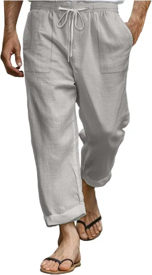 Tactical Pants for Men Active Baggy Wide Leg Tapered Long Flex Trousers Hiking Travel Summer Pants
