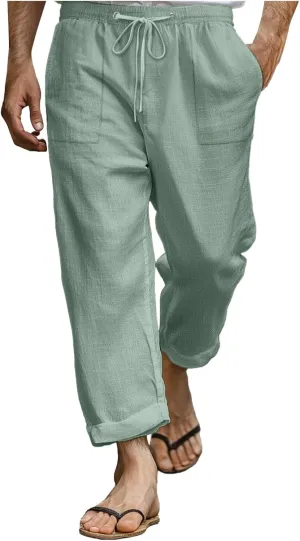 Tactical Pants for Men Active Baggy Wide Leg Tapered Long Flex Trousers Hiking Travel Summer Pants