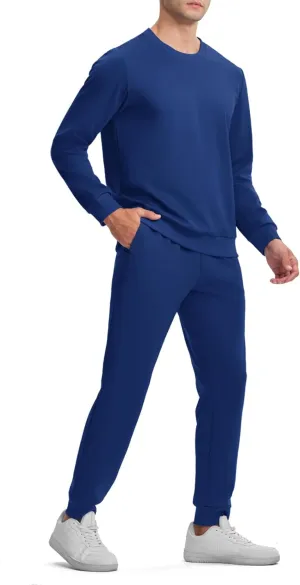 TBMPOY Mens Sweatsuits 2 Piece Set Tracksuits Jogging Outfits Long Sleeve Tops Jogger Pants Sweat Track Suits Casual Athletic