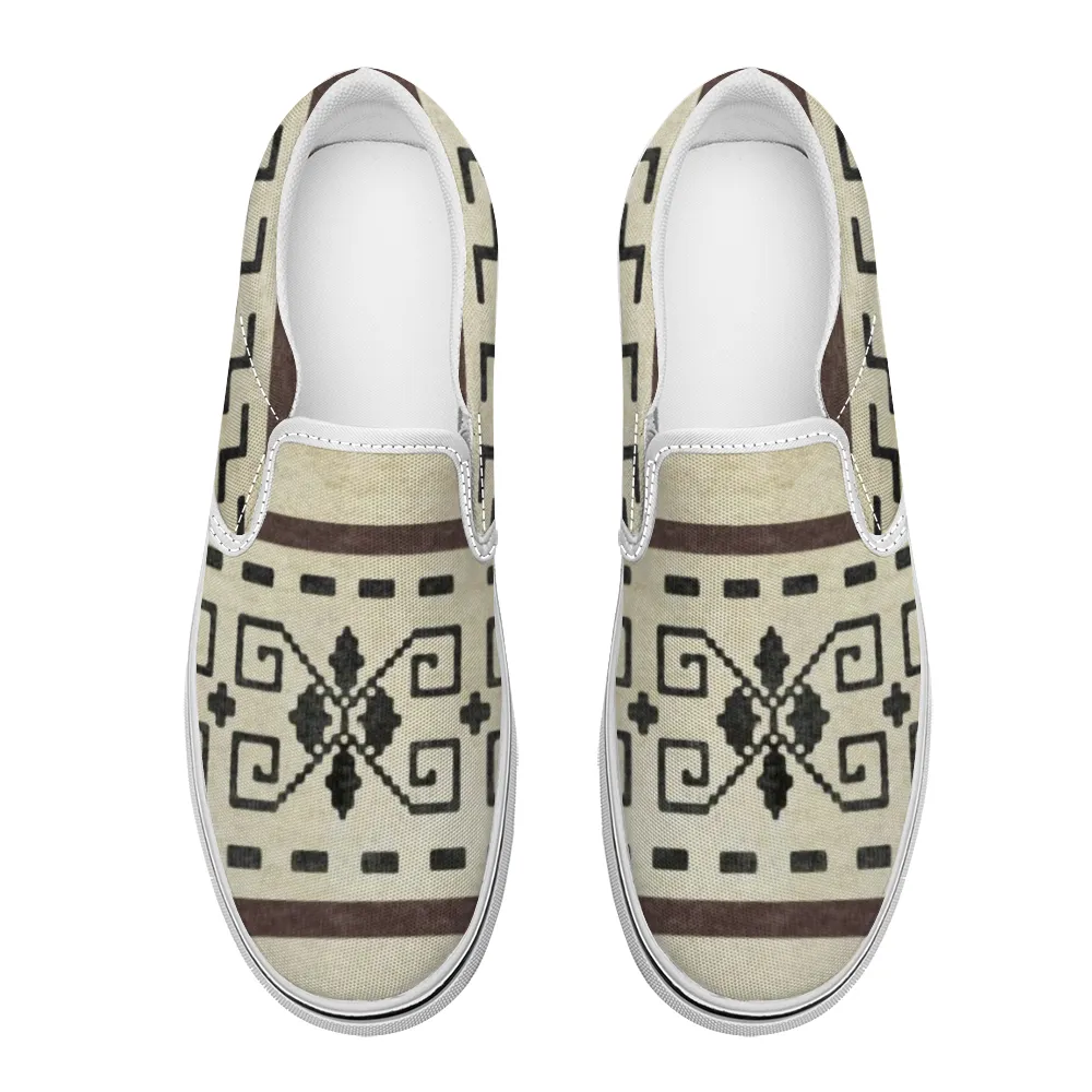 The Dude's Slip On Sneakers W/ Lebowski Sweater Pattern