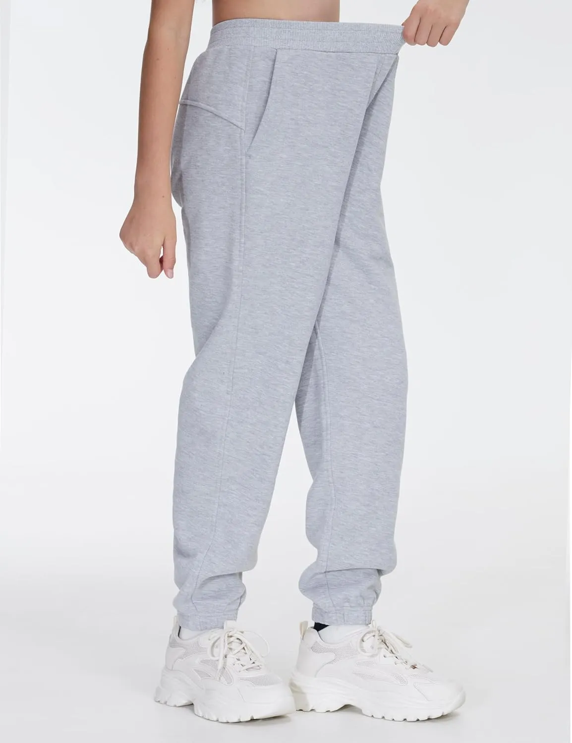 THE GYM PEOPLE Girl's Fleece Tapered Workout Sweatpants Warm Soft Athletic Joggers Pants with Pockets