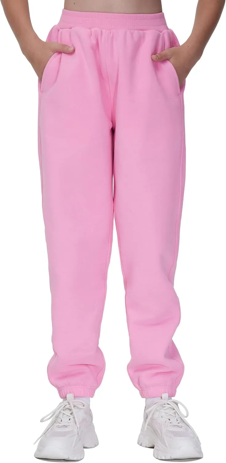 THE GYM PEOPLE Girl's Fleece Tapered Workout Sweatpants Warm Soft Athletic Joggers Pants with Pockets