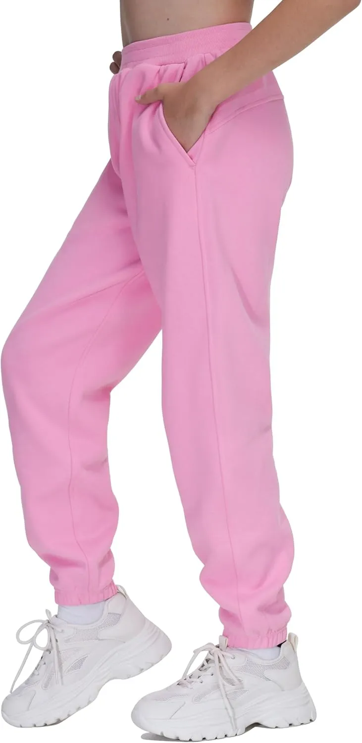 THE GYM PEOPLE Girl's Fleece Tapered Workout Sweatpants Warm Soft Athletic Joggers Pants with Pockets
