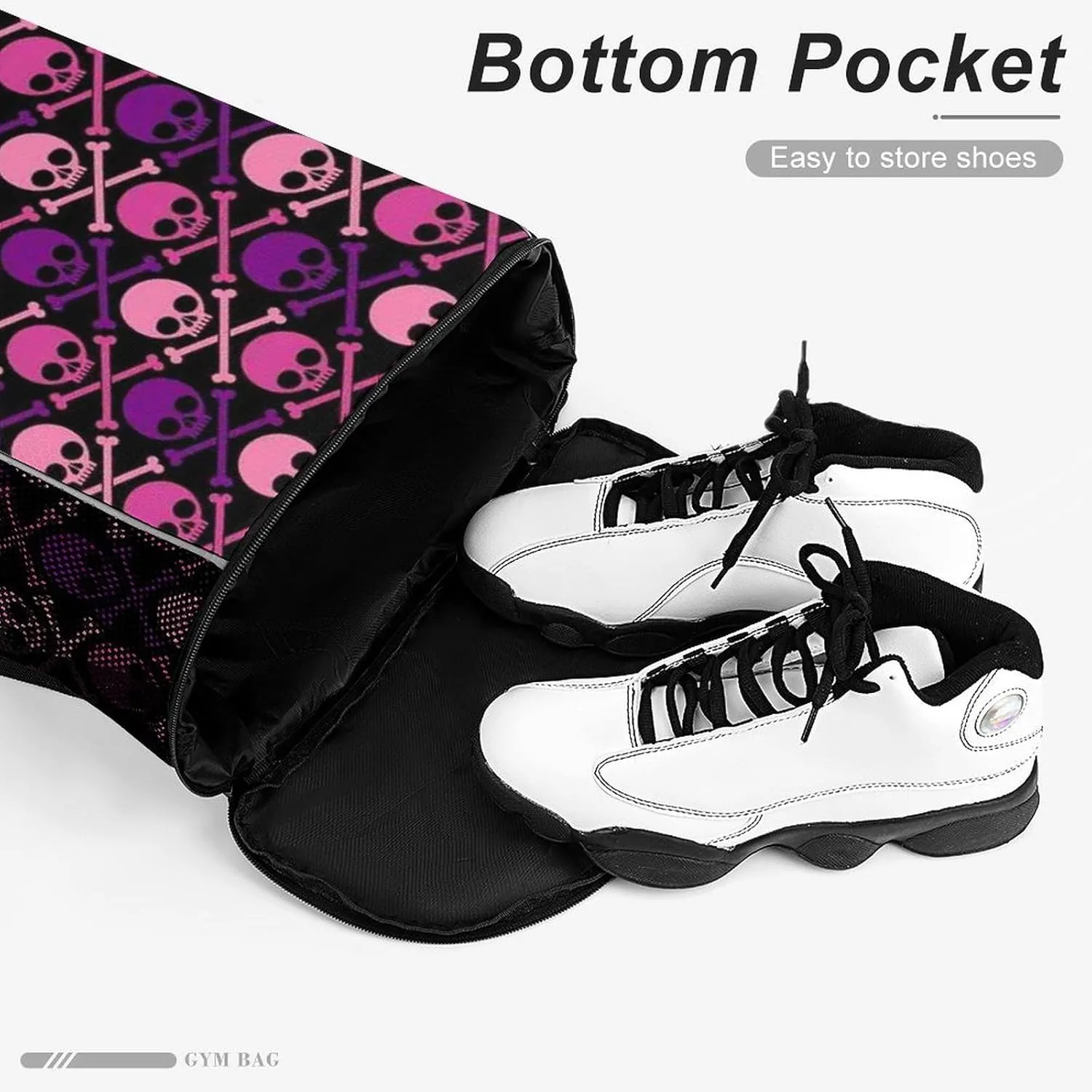 Unisex Fashion Drawstring Backpack Compatible with Mexico Skull Purple And Pink Gym Bags with Zipper Pockets Waterproof Shoes Compartment, Multifunction Drawstring Bag for Cycling Hiking