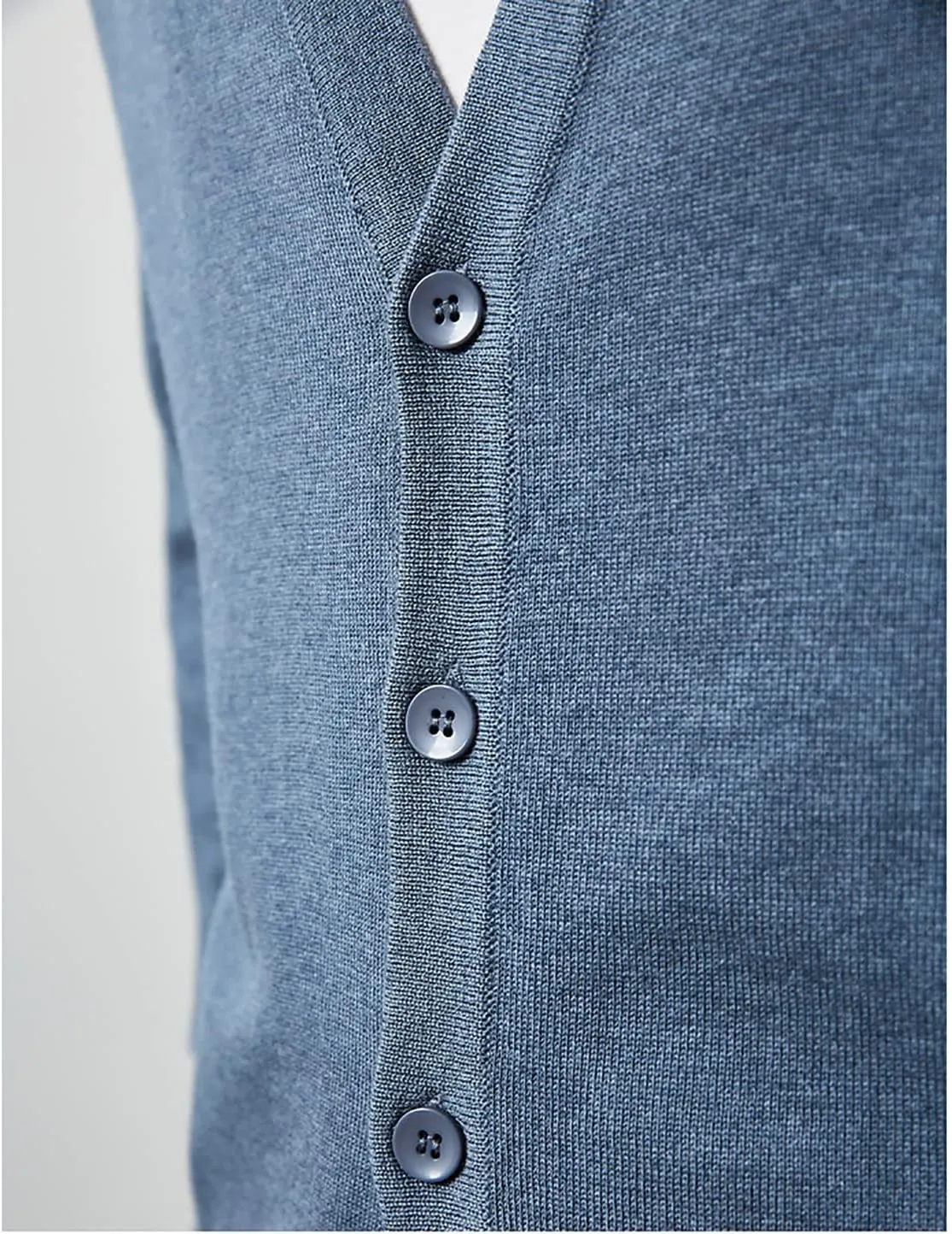 utcoco Men's Cotton Long Sleeve Knit Cardigan Open Front Button Down Cardigan Sweaters for Men