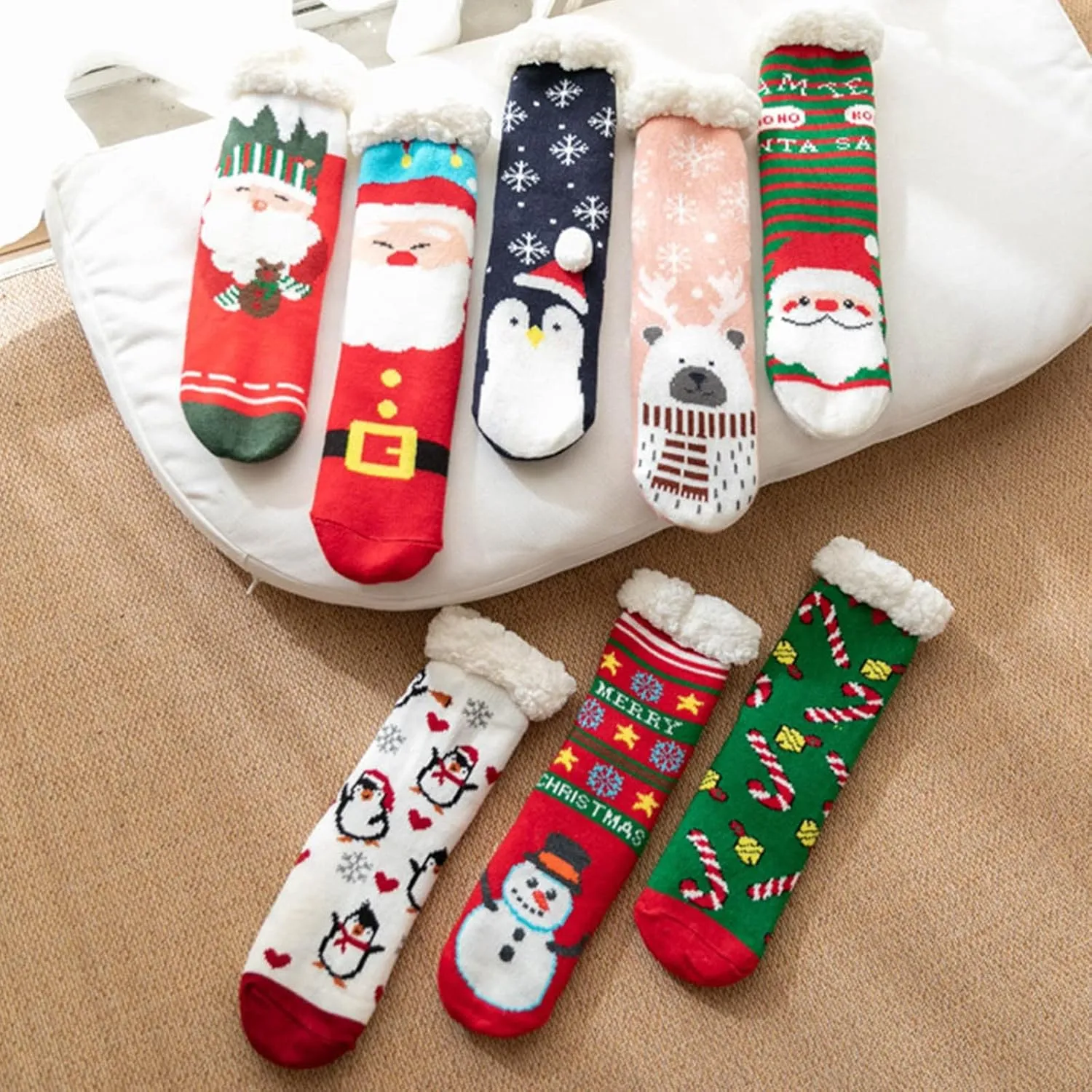 Winter Womens Wool Socks for Hiking Warm Thick Wool Socks for Women Cold Weather Christmas Socks Xmas Gifts