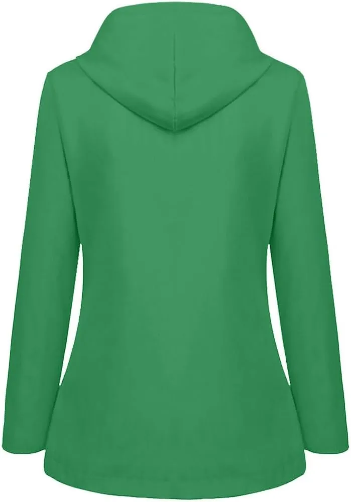 Wkishenl Womens Rain Coat Waterproof Active Outdoor Rain Jacket Lightweight Zip Up Fall Raincoat Windbreaker with Hood