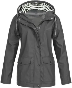 Wkishenl Womens Rain Coats Waterproof with Hood Summer Fall Active Outdoor Raincoats Comfy Lightweight Zip Up Rain Jacket