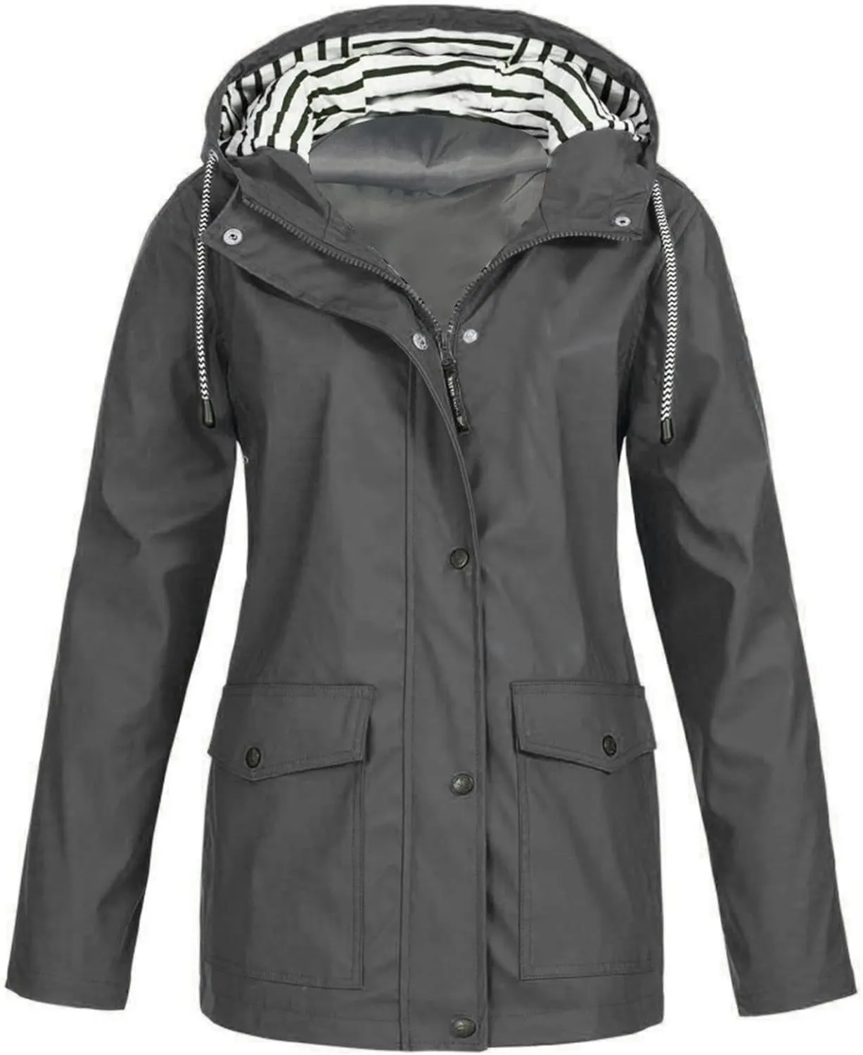 Wkishenl Womens Rain Coats Waterproof with Hood Summer Fall Active Outdoor Raincoats Comfy Lightweight Zip Up Rain Jacket