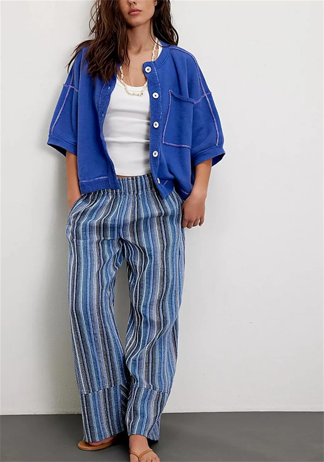 Women Cropped Cardigan T-Shirt Y2k Girls Casual Shirt Short Sleeve Button Down Open Front Loose Tee Crop Tops