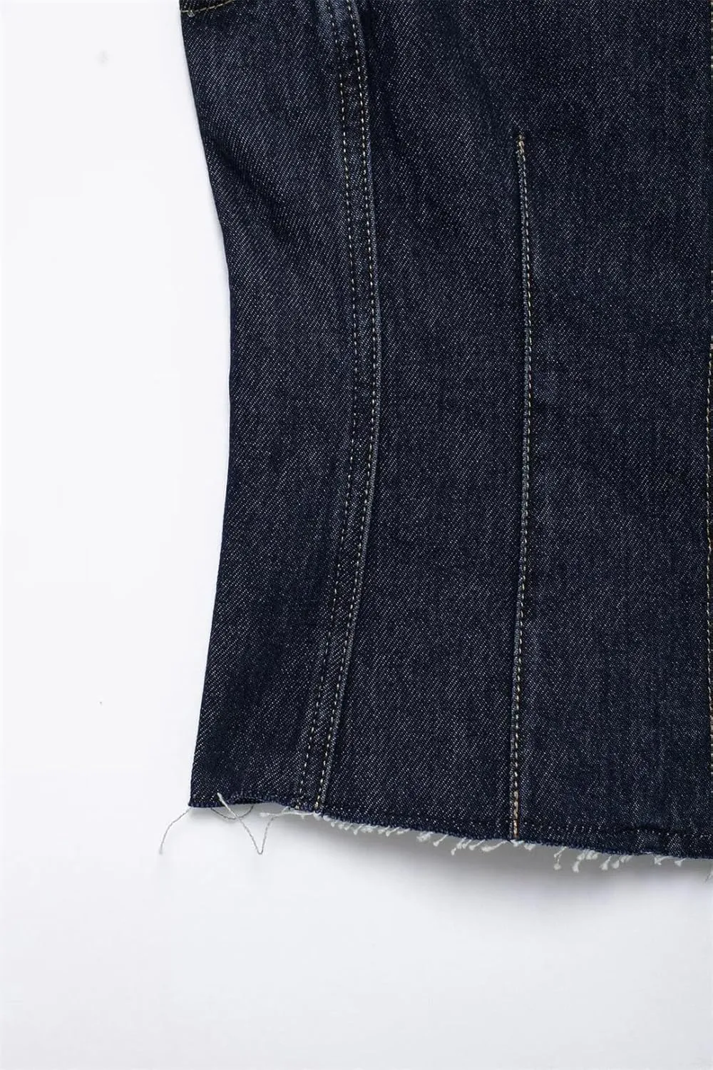 Women Denim Chic Single Breasted Tank Top O-Neck Sleeveless Classic Slim Waistcoat Vests