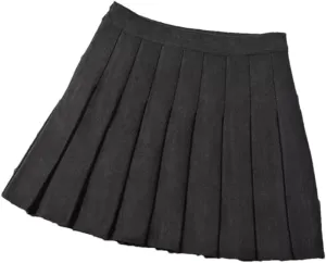 Women Fashion School Uniform Mini Pleated Skirts Stretch High Waist A-Line Skater Skirt