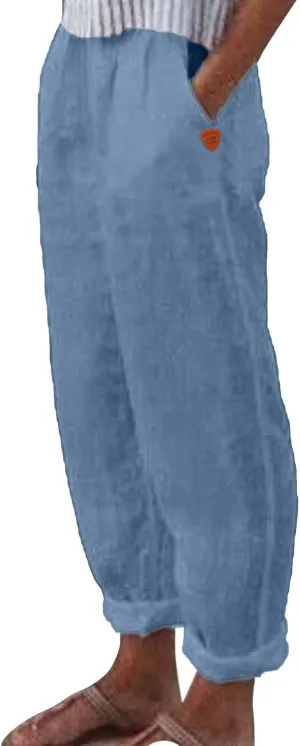 Women High Waisted Wide Leg Pants Fashion Drawstring Elastic Trousers Comfy Straight Leg Long Pants with Pockets