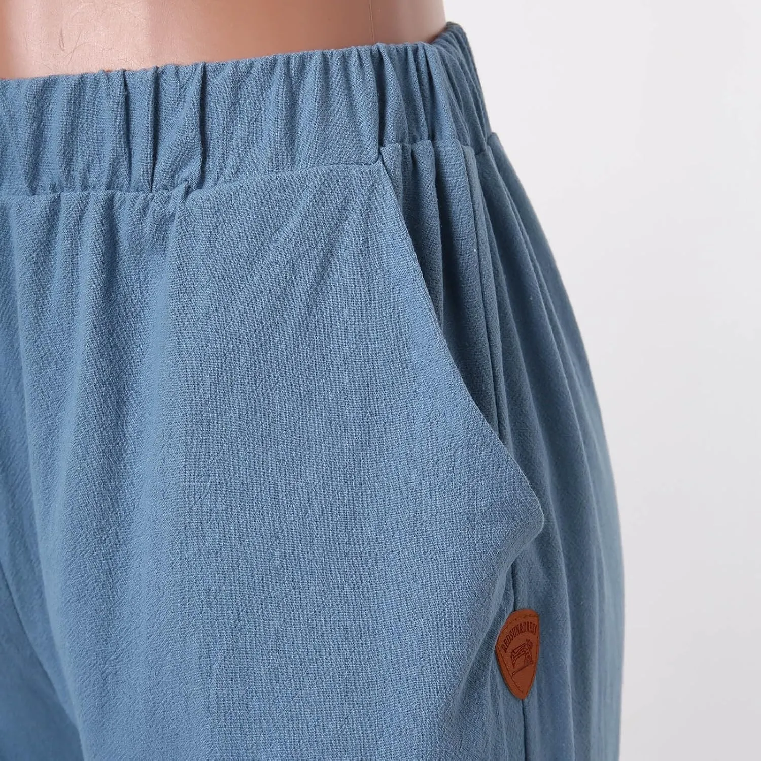 Women High Waisted Wide Leg Pants Fashion Drawstring Elastic Trousers Comfy Straight Leg Long Pants with Pockets