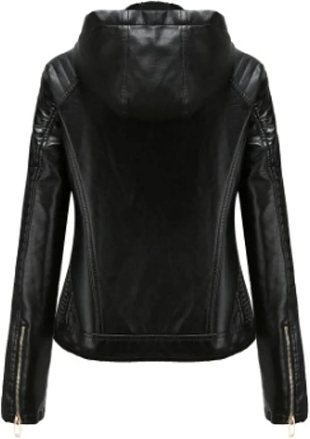 Women Jacket Autumn Winter Hooded Zipper Coat Women Thick Warm Faux Leather Jacket Lady Casual Moto Biker Outwear(XXXL)