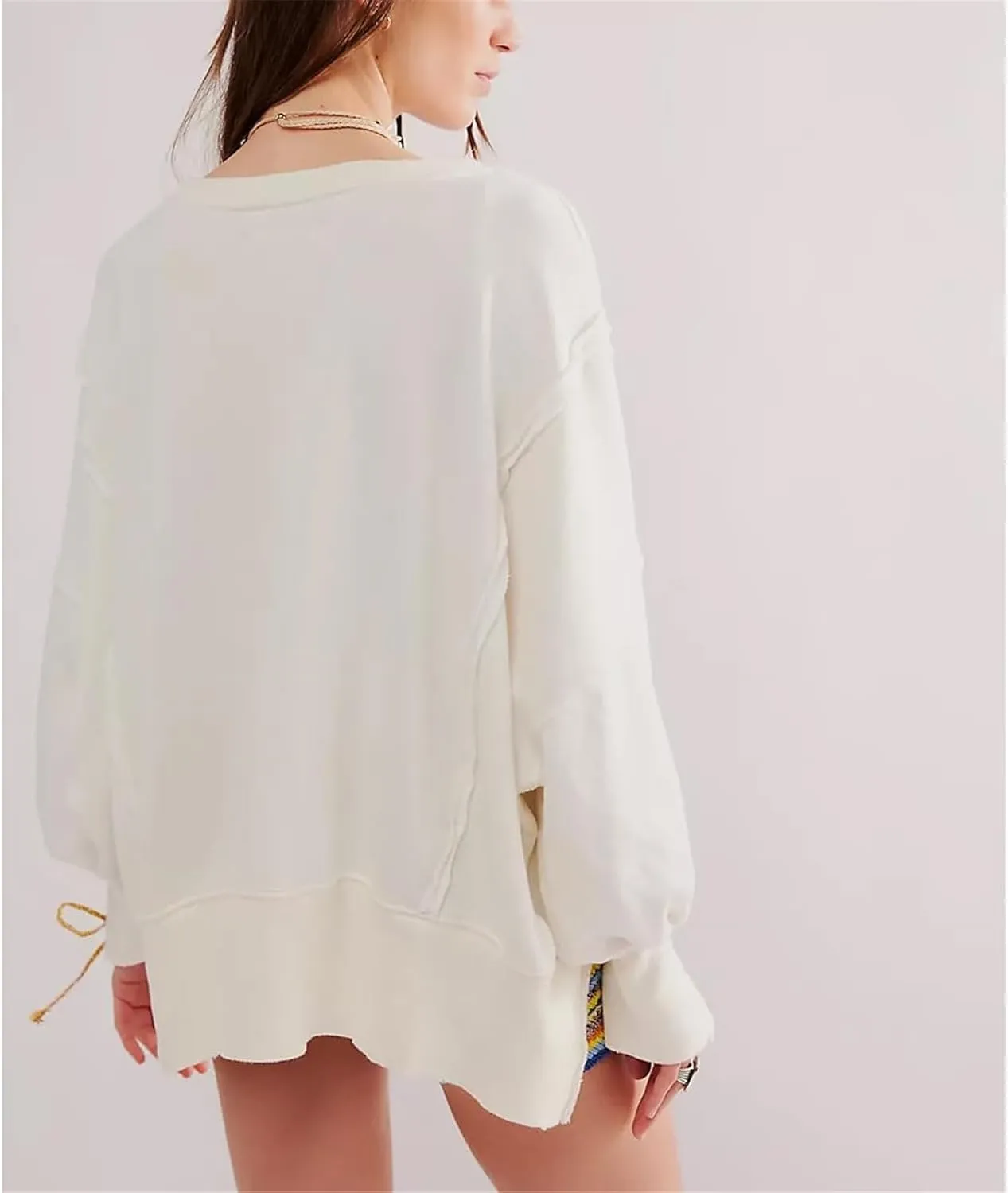 Women Oversized Graphic Sweatshirt Y2k Long Sleeve Vintage Crewneck Shirt Top Drop Shoulder Sweater Pullover