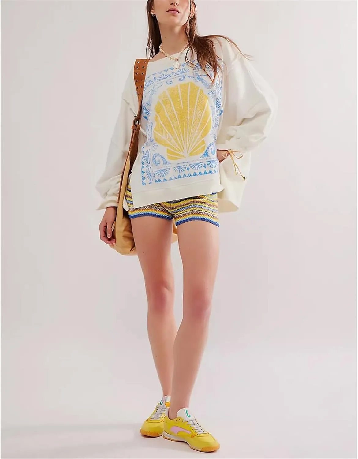 Women Oversized Graphic Sweatshirt Y2k Long Sleeve Vintage Crewneck Shirt Top Drop Shoulder Sweater Pullover